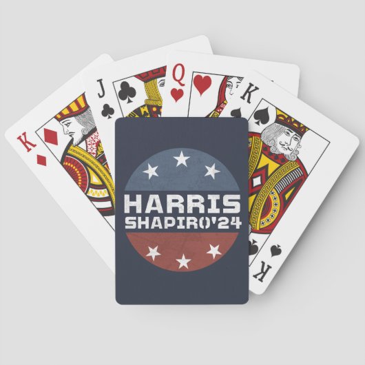 Harris Shapiro 2024  rood blauw Pokerkaarten (Achterkant)