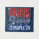 Harris Shapiro 2024 voor de Amerikaanse vlag Wandkleed (Voorkant (horizontaal))