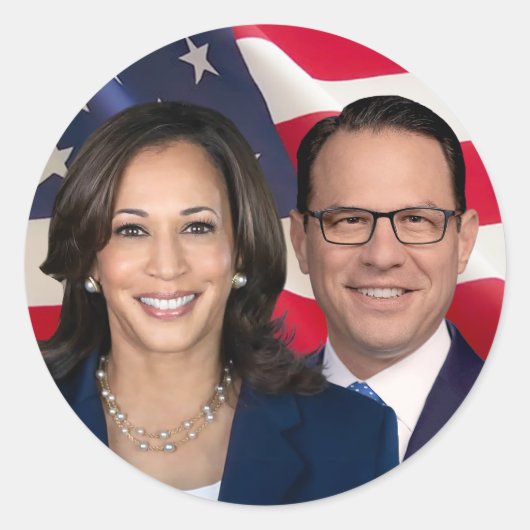 Harris Shapiro voor Amerika 2024 Ronde Sticker (Voorkant)