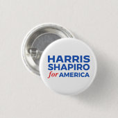 HARRIS SHAPIRO VOOR AMERIKA RONDE BUTTON 3,2 CM (Voorkant /achterkant)