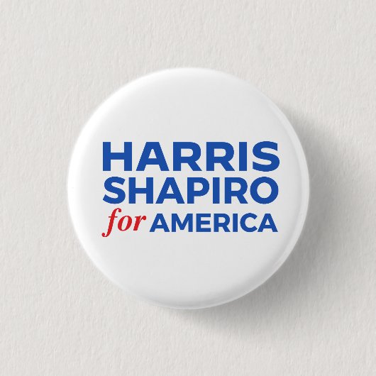 HARRIS SHAPIRO VOOR AMERIKA RONDE BUTTON 3,2 CM (Voorkant)