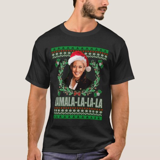 Harris Shirt Kamala La La La Vrouwen Lelijke Kerst (Voorkant)