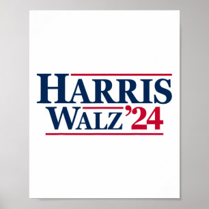 Harris Tim Walz 2024 24 voor President Brat USA T- Poster