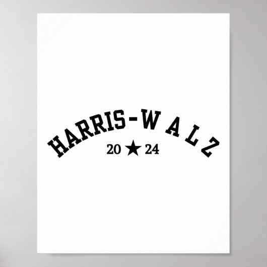 Harris Tim Walz Baseball Font 2024 Verkiezingen Poster (Voorkant)