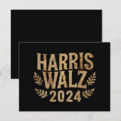 Harris Tim Walz Crest  Harris Waltz 2024 Briefkaart (Voorkant / Achterkant)