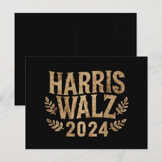 Harris Tim Walz Crest  Harris Waltz 2024 Briefkaart (Voorkant / Achterkant)