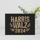 Harris Tim Walz Crest  Harris Waltz 2024 Kaart (Staand voorkant)