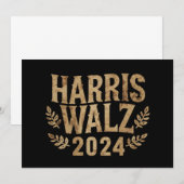 Harris Tim Walz Crest  Harris Waltz 2024 Kaart (Voorkant / Achterkant)