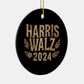 Harris Tim Walz Crest  Harris Waltz 2024 Keramisch Ornament (Rechts)