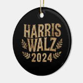 Harris Tim Walz Crest  Harris Waltz 2024 Keramisch Ornament (Links)