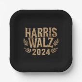 Harris Tim Walz Crest  Harris Waltz 2024 Papieren Bordje (Voorkant)