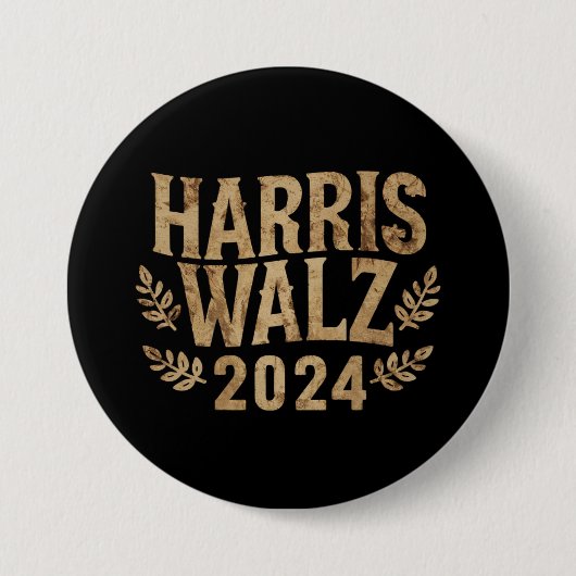 Harris Tim Walz Crest  Harris Waltz 2024 Ronde Button 7,6 Cm (Voorkant)