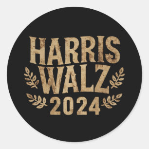Harris Tim Walz Crest  Harris Waltz 2024 Ronde Sticker