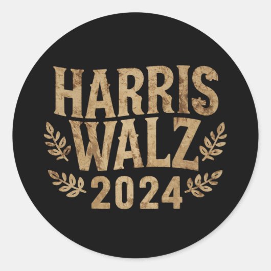 Harris Tim Walz Crest Harris Waltz 2024 Ronde Sticker (Voorkant)