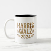 Harris Tim Walz Crest Harris Waltz 2024 Tweekleurige Koffiemok (Links)