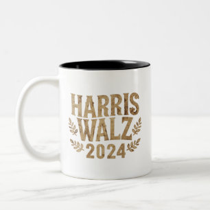 Harris Tim Walz Crest Harris Waltz 2024 Tweekleurige Koffiemok