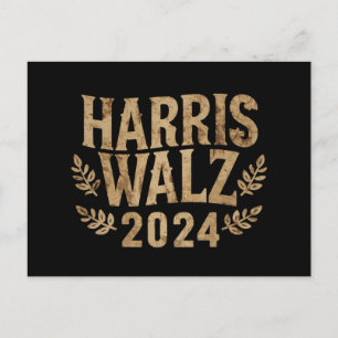 Harris Tim Walz Crest Vintage Harris Waltz 2024  Briefkaart