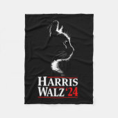 Harris Tim Walz Waltz 2024 VP Funny Cat Harris Wal Fleece Deken (Voorkant)