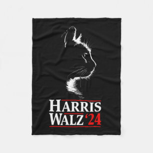 Harris Tim Walz Waltz 2024 VP Funny Cat Harris Wal Fleece Deken