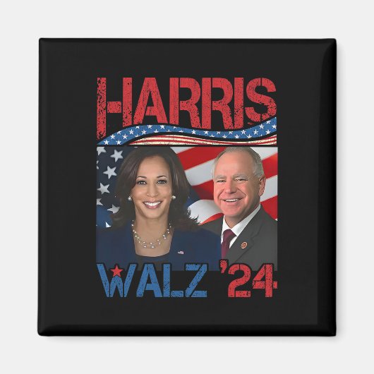 Harris Tim Walz Waltz 3 Magneet (Voorkant)