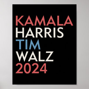 Harris Tim WAlzheimer 2024 Vintage Stijl Tekst Wal Poster