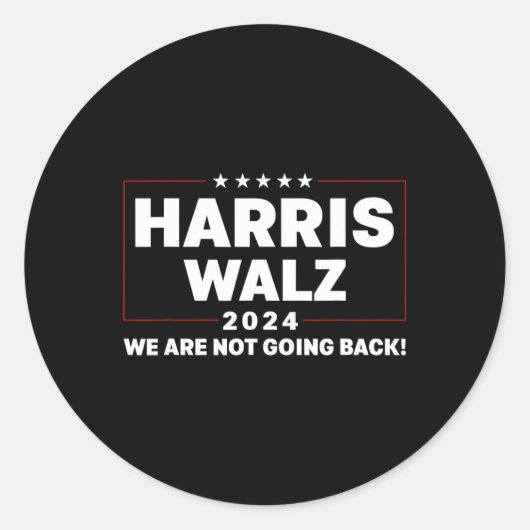 Harris Tim WAlzheimer Waltz 2024 We gaan niet Ronde Sticker (Voorkant)