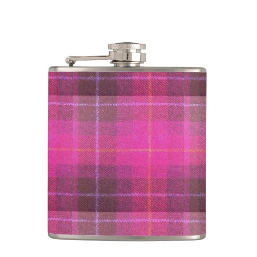 Harris Tweed Pink Pset Pattern Heupfles (Voorkant)