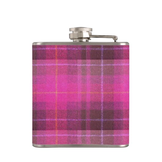 Harris Tweed Pink Pset Pattern Heupfles (Achterkant)