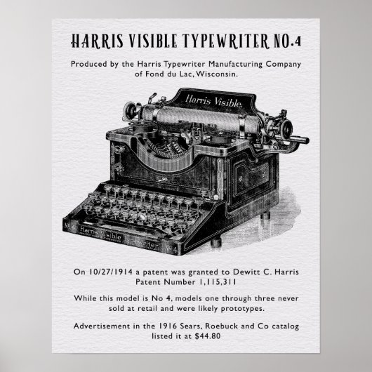 HARRIS  TYPEWRITER POSTER (Voorkant)