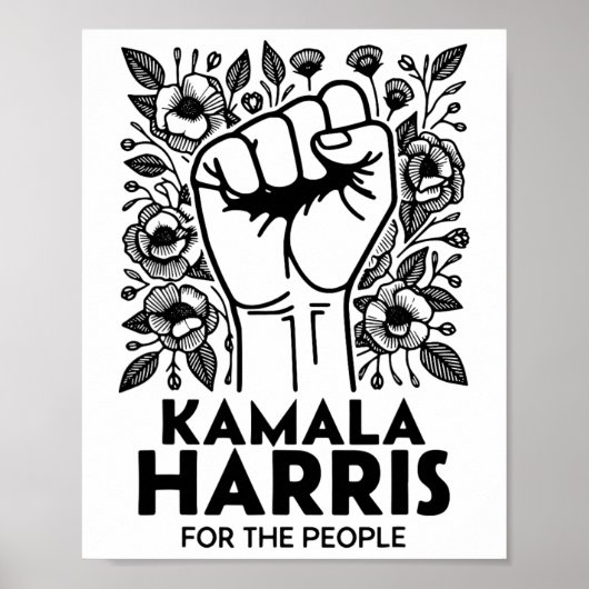 Harris Voor Het Volk Retro Wilde Bloem Poster (Voorkant)