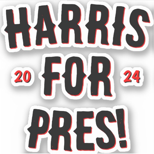 Harris voor President 2024 Sticker (Voorkant)
