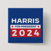 Harris voor President 2024 Vierkante Button 5,1 Cm (Voorkant)