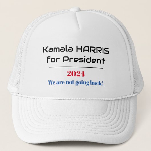 HARRIS voor President 2024 We gaan niet terug! Trucker Pet (Voorkant)