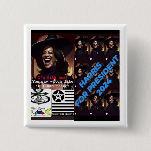 Harris voor President Button, Standaard, 2¼ Inch Vierkante Button 5,1 Cm