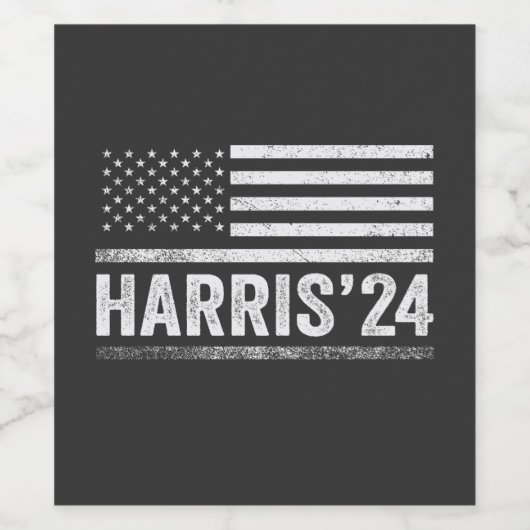 Harris voor President Democraten Verkiezing Amerik Wijn Etiket (Enkel label)