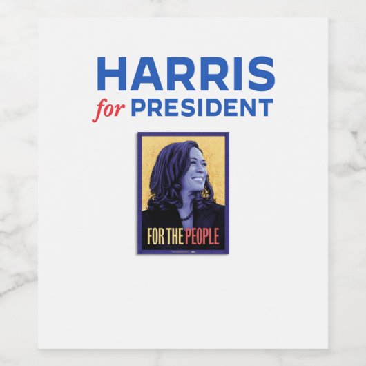 Harris voor President / Kamala Harris voor Preside Wijn Etiket (Enkel label)
