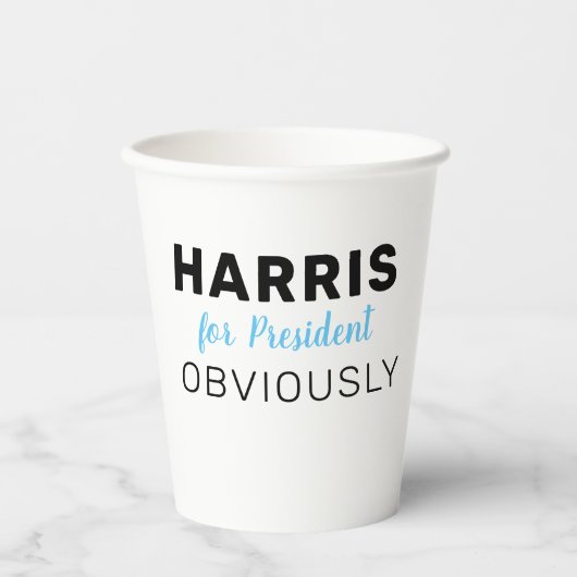 Harris voor President natuurlijk 2024 Papieren Bekers (Voorkant)