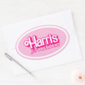 Harris voor President Pink Style Ovale Sticker (Envelop)