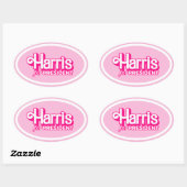 Harris voor President Pink Style Ovale Sticker (Vel)