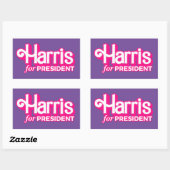 Harris voor President Pink Style Rechthoekige Sticker (Vel)