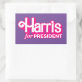 Harris voor President Pink Style Rechthoekige Sticker (Tas)