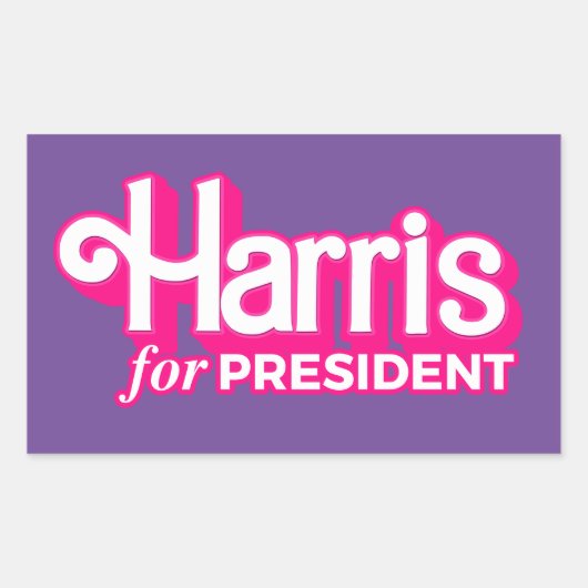 Harris voor President Pink Style Rechthoekige Sticker (Voorkant)