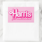 Harris voor President Pink Style Rechthoekige Sticker (Tas)