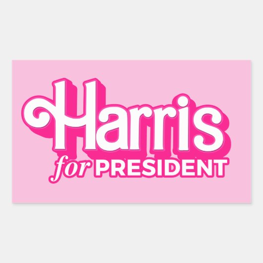 Harris voor President Pink Style Rechthoekige Sticker (Voorkant)