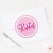 Harris voor President Pink Style Ronde Sticker (Envelop)