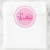 Harris voor President Pink Style Ronde Sticker (Tas)