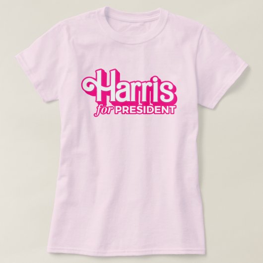 Harris voor President Pink Style T-shirt (Design voorkant)