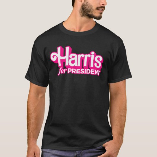 Harris voor President Pink Style T-shirt (Voorkant)