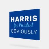Harris voor President uiteraard 2024 teken Acryl Bord (Hoek)