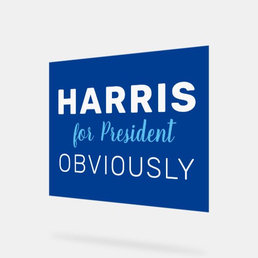 Harris voor President uiteraard 2024 teken Acryl Bord (Hoek)